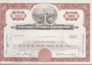 Columbia Pictures Corporation. . . . .  1963 Stock Certificate photo