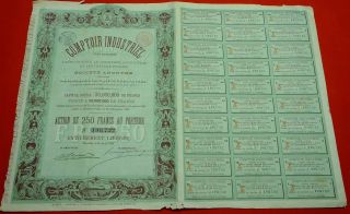 Comptoir Industriel 250 Francs 1889 Belgian Share photo