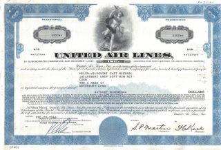 Usa United Air Lines Ual 1966 Bond $300 Share Deco photo