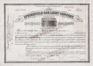 Springfield Gas Light Company (massachusetts). . . .  1927 Stock Certificate photo