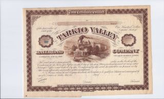 Old Railroad Stock Certificate - Tarkio Valley Railroad Company photo