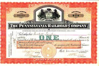 Pennsylvania Railroad Company Pa 1903 (of Shares In Green) Stock Certificate photo