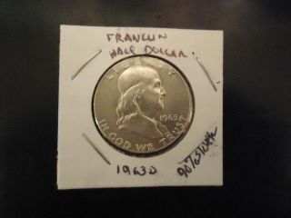 1963 D Franklin Half Dollar 90% Silver In Flip photo