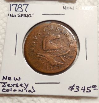 1787 Jersey Colonial - Looking Colonial Copper Coin photo