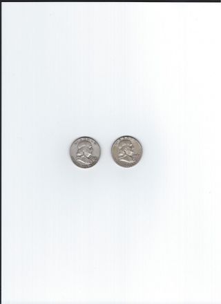 Franklin Half Dollar 90% Silver 1958 & 1958 - D photo
