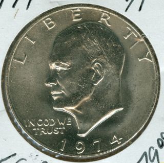 1974 Eisenhower Dollar Finest Graded State Rare. photo