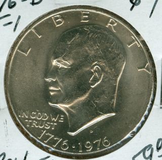 1976 - D Eisenhower Dollar Type 1 Top Grade State. photo
