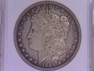 1884 - S Morgan Dollar - Au Plus W / - Toning photo