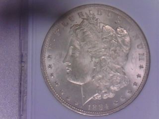 1884 - O Ms +++++ Gem Bu Morgan Silver Dollar - Very Attractive photo