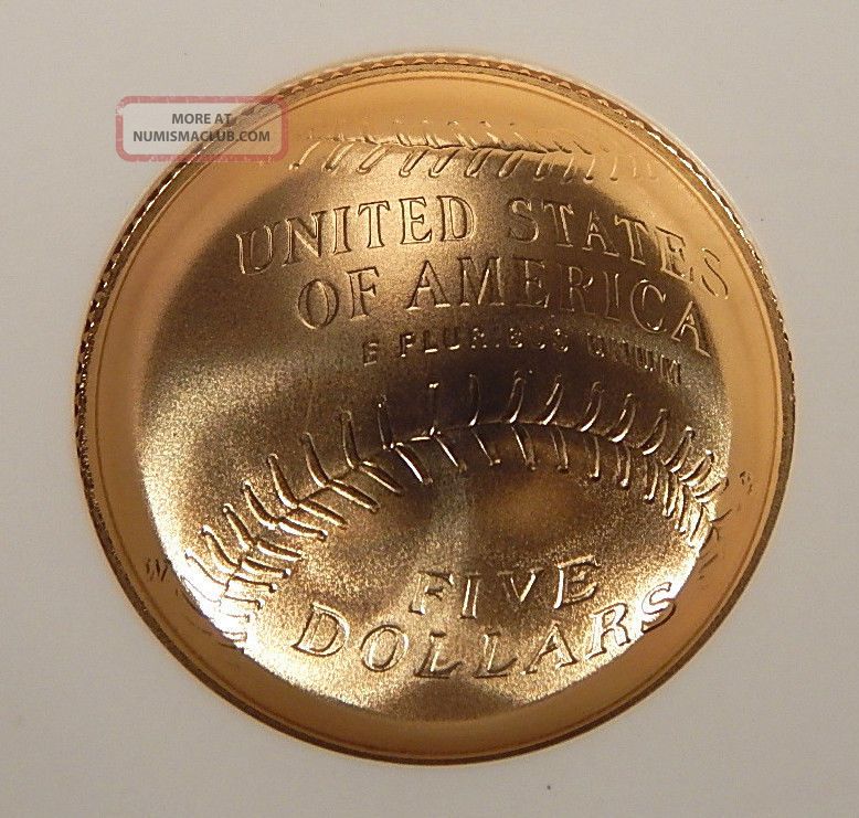 2014 National Baseball Hall Of Fame Ngc Ms70 5 Gold Coin