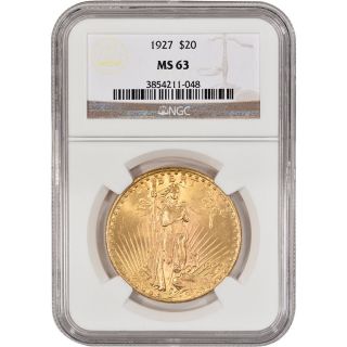 Us Gold $20 Saint - Gaudens Double Eagle - Ngc Ms63 - Random Date photo