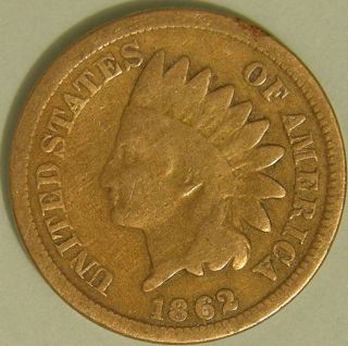 1862 Indian Head Penny,  Ae 865 photo