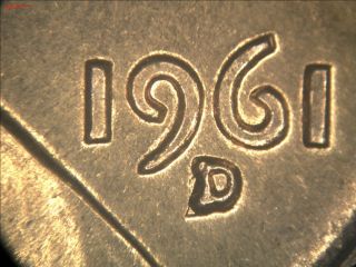 Bu 1961 - D Lincoln Cent With Rpm - 047 Error (03 - 30 - 01) photo