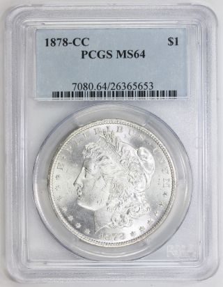 1878 Cc Morgan Silver Dollar Ms 64 Pcgs (5653) photo