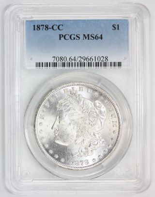 1878 Cc Morgan Silver Dollar Ms 64 Pcgs (1028) photo