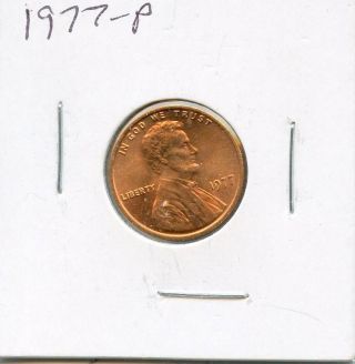 Blazing Uncirculated 1977 - P Lincoln Cent photo