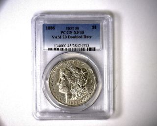 Pcgs Xf45 Rare R7 Vam 20 Hot 50 Double Date 1886 Morgan Silver Dollar U.  S.  Coin photo
