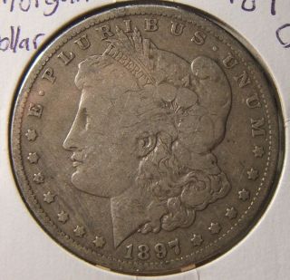 1897 - O Silver Morgan Dollar F - Vf photo