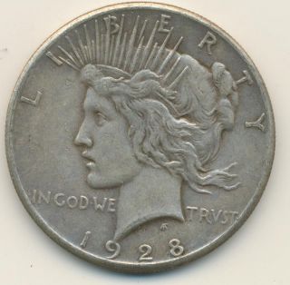 1928 Peace Silver Dollar Xf Key Date Coin For The Series photo