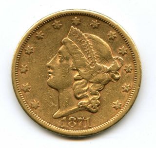 1871 S $20 Liberty Gold Type Ii photo