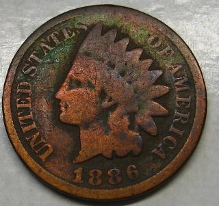 1886 Type 2 Indian Head Cent/penny (scarce) Ns 2 photo