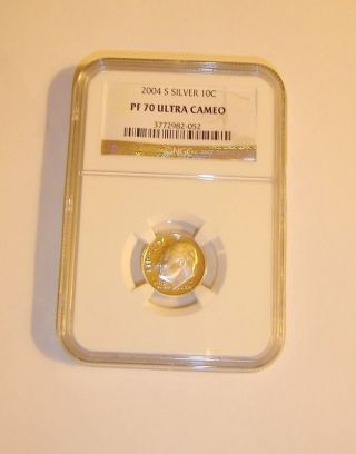 2004 S Silver Roosevelt Dime Ngc Pf70 Ultra Cameo (perfect Coin) photo