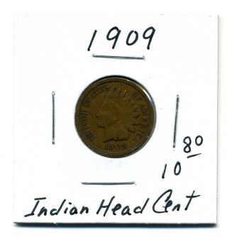 Indian Head Cent 1909,  Good+ photo