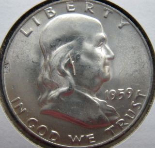 1959 D Franklin Brilliant Uncirculated Fbl Coin photo