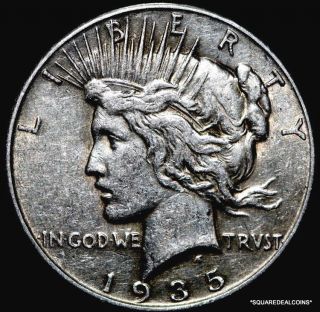 1935 - P Grade Silver Peace Dollar photo