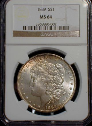1889 Morgan Silver Dollar Ngc Ms 64 photo