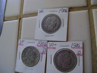 1906p,  O,  & D Silver Barber Half Dollars. .  Awesome. . . photo