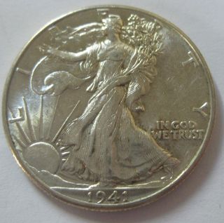 1941 Walking Liberty Silver Half Dollar Choice Bu A145 photo