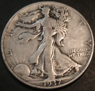 1937 Walking Liberty Silver Half Dollar As Pictured Sp66 photo