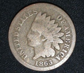 1863 Copper/nickel Indian Head Cent In photo