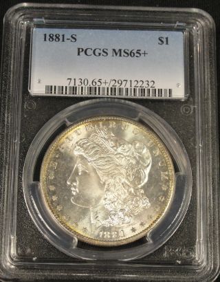 1881 S Morgan Silver Dollar Rare Key Date Pcgs Ms65+ Toned 2232 photo
