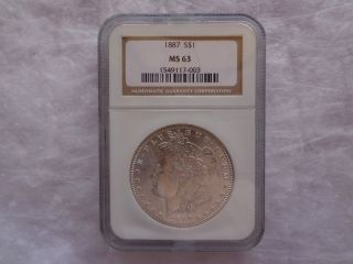 1887 Morgan Silver Dollar Ngc Ms63 Gorgous Silver Morgan $1.  00 photo