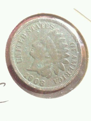 1908 Indian Head Cent Coin photo