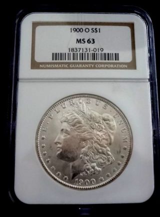 1900 - O - Ngc - Ms 63 Morgan Silver Dollar.  Cartwheel photo