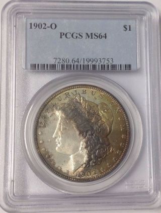 1902 O Morgan Silver Dollar - Ngc Ms64 Toning photo
