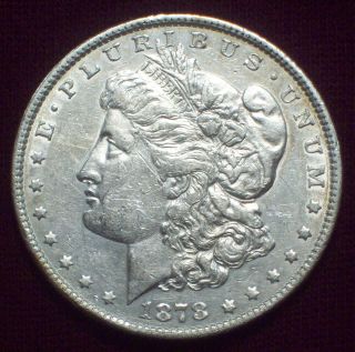 1878 Silver Morgan Dollar Au+ Details - Second Reverse Parralel Arrow First Year photo