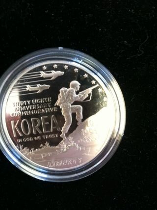 1991 Korean War Memorial Silver Dollar Proof Coin photo