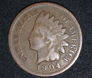 1904 Bronze Indian Head Cent In (partial Liberty) photo