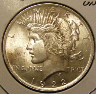 Bu 1922 Peace Dollar 90% Silver 130923 - 18 photo