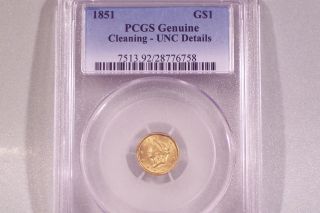 1851 $1 Liberty Head Gold Dollar - Uncirculated photo