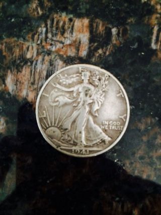 1941 W Silver Walking Liberty Half Dollar Coin Silver 90%,  Great Shape photo