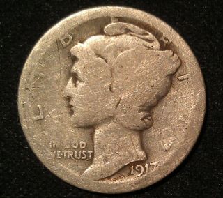 1917? Silver Mercury Dime In (early Date) photo