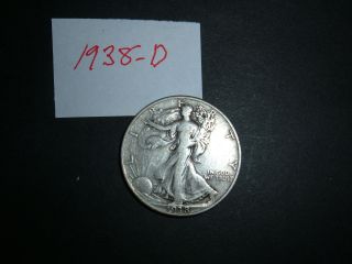 1938 - D Walking Liberty Half Dollar - Absolutely A Coin - - Sharp - Sharp photo