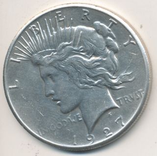 1927 Peace Silver Dollar Mildly Circulated Dollar photo