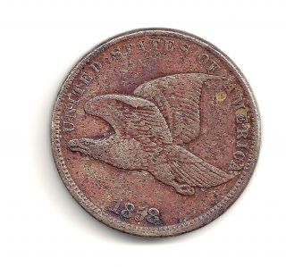 1858 Flying Eagle (small Letters) Cent At V.  G.  + photo