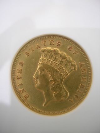 Anacs 1878 $3.  00 Princess Gold Piece Au 50 photo